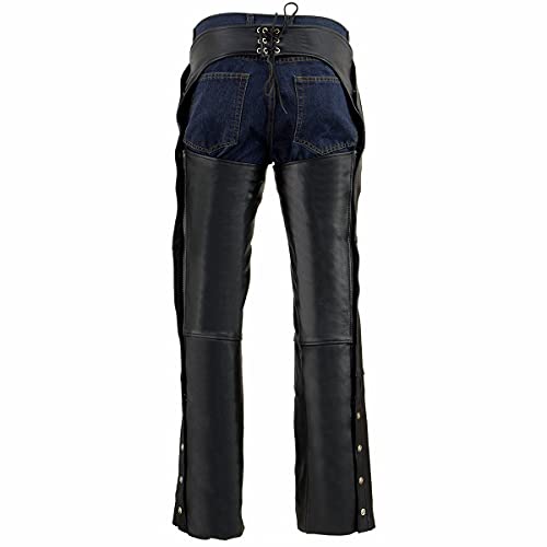 Image of Milwaukee Leather Men's Thermal Lined Premium Leather Motorcycle Bikers Riders Chaps