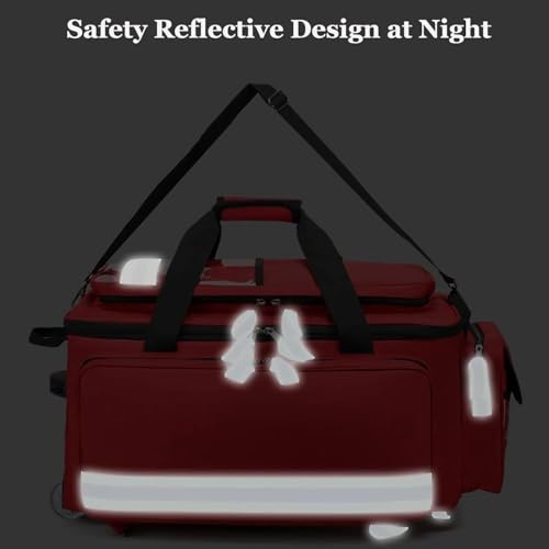 Mochila médica de gran capacidad con múltiples bolsillos interiores y patas antideslizantes para primeros auxilios de emergencia en el hogar y entornos clínicos