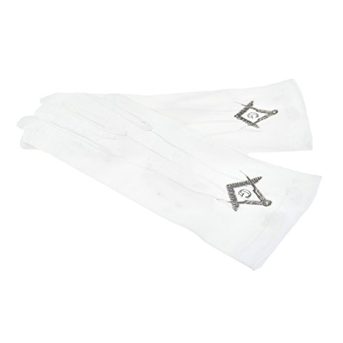 Guanti in cotone bianco taglia unica con ricamo