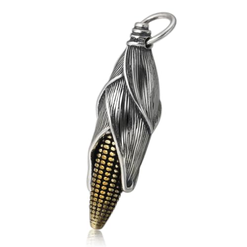 Colgante de maíz en plata S925: joya unisex de alta calidad