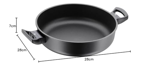 Foto von WMF PermaDur Excellent Schmorpfanne 28 cm hoher Rand, Induktion, Aluminium beschichtet, Kunststoffgriff mit Flammschutz