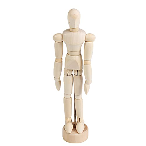iCookii Wooden Manikin Artist Jointed Mannequin Wood Human Body Model for Art Home Decoration Drawing