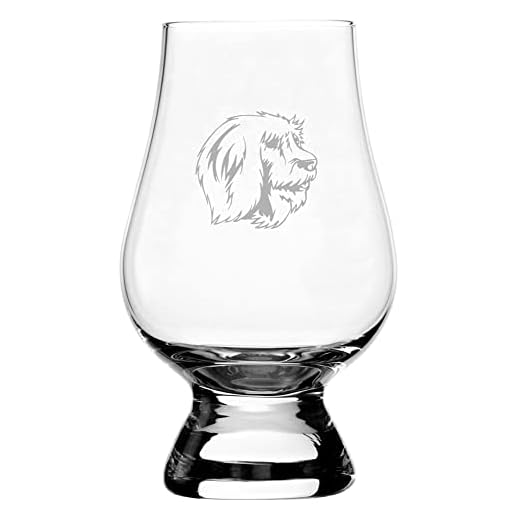 Catalan Sheepdog Dog Personalized Etched 6.5oz Whisky Glass Compatible with The Glencairn Glass Accessories