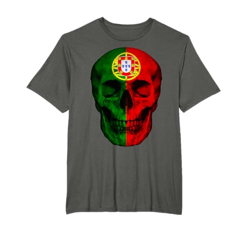 Drapeau Portugal Tête de Mort Racines portugaises fières patriotiques T-Shirt