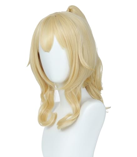 Image of Princess Peach Wig,Ponytail Wig,Bowsette Cosplay,Princess Peach Costume,Wig for Halloween Costumes, Anime Convention Cosplay, and Themed Party Outfits (Light Blonde)