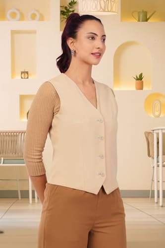 Image of SaintX Women's Waist Coat | Sleeveless | Stylish Executive Wear | Formal Blazer Waistcoat | Office wear