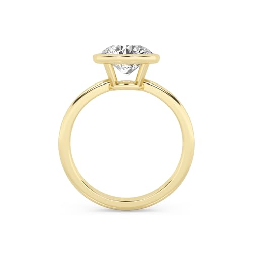 SAVEARTH DIAMONDS 0.50 Carat - 2 Carat Bezel Set Solitaire Engagement Rings For Women, Round Lab Created Moissanite Promise Ring For Her 10K / 14K Solid Gold or 925 Sterling Silver | VVS1 Quality3