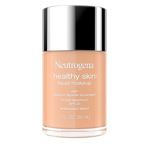 Neutrogena Healthy Skin Liquid Foundation Makeup with Broad Spectrum SPF 20 Sunscreen, Lightweight, Medium Coverage Makeup with Sunscreen and Pro-Vitamin B5, Natural Ivory 20, 1 fl. oz