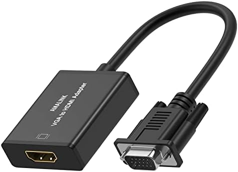 AMALINK VGA to HDMI Adapter, 1080P VGA Male to HDMI Female Adapter Cable with Audio Cable and USB Cable