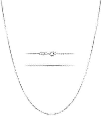 KISPERSterling Silver Cable Link Chain Necklace –Thin, Dainty, Sterling Silver Plated Stainless Steel Jewelry for Women & Men with Spring Ring Clasp
