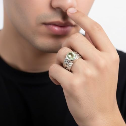 Image of 55Carat Choose Your Color Genuine Gemstone Sterling Silver Ring Band Vintage Handmade Jewelry Sizes 5-12