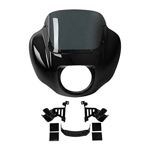 Image of Green-L Front Headlight Fairing w /Windshield and Bracket Mount Kit Fit for Harley 2020-2024 Softail Standard 2021-2025 Street Bob