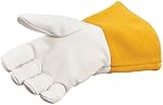 SAFEGEAR Gants de soudure en cuir de vache, EN388 Certifié, Kevlar pointé avec 4 Couffet de sécurité de pouce, 2 Paires