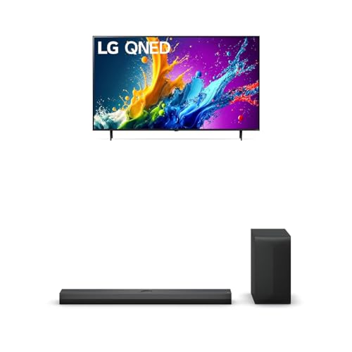 Image of LG 65-Inch Class QNED80T Series LED Smart TV 4K Processor Flat Screen with Magic Remote AI-Powered with Alexa Built-in (65QNED80TUC, 2024),LG 3.1.1 ch. Sound Bar with Dolby Atmos