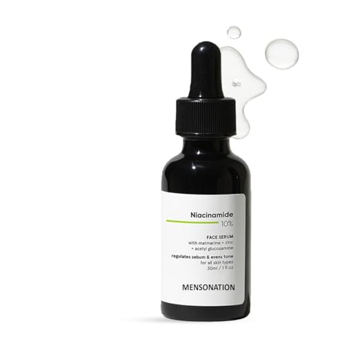 Image of Niacinamide 10% Face Serum with Matmarine, Zinc and Acetyl Glucosamine, Regulates Sebum, 30ml