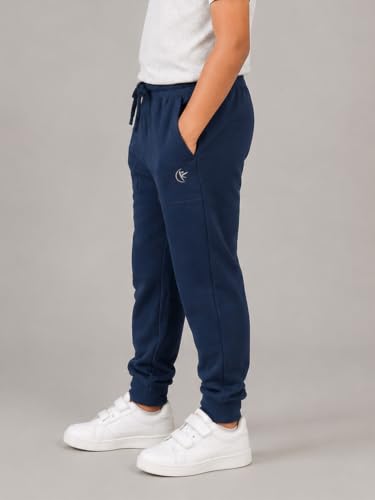 Image of KiddoPanti Boys Solid Fleece Track Pants | Cotton Poly Fleece Fabric | Ankle Length Bottom Rib | 2 Front Patch Pocket | Elastic Waist & Drawcord | Jogger Track Pants for Boys