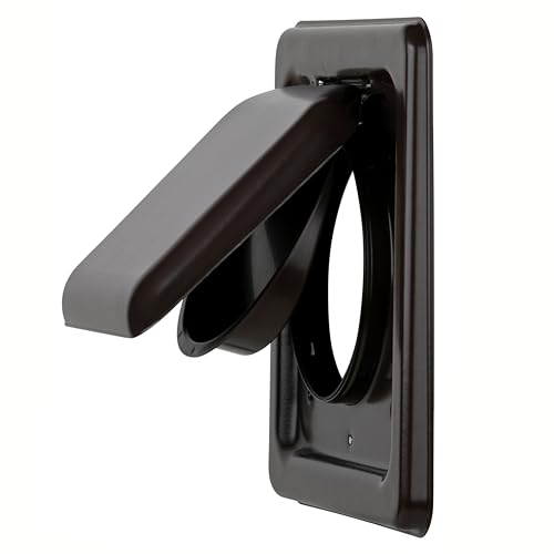Image of NO-PEST VENT Dual Door Dryer Vent Cover 4 Inch Outdoor, Made in USA, Highest UV-Resistant Plastic, No Lint-Collecting Screen (Brown, 4 inch Metal Vent No Collar)