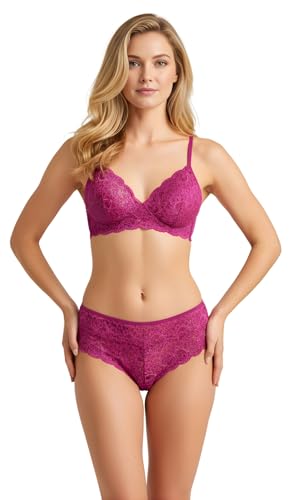 Image of Xs and Os Women's Lace Bra Panty Lingerie Set