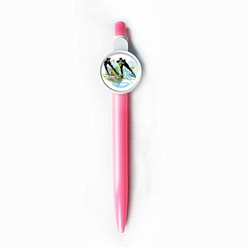 Stylo à bille rétractable patinage de vitesse bleu aquarelle pour vos notes de bureau