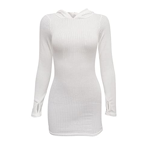ORT Vestido feminino sexy, cor sólida, manga comprida, elegante, quente, para inverno, suéteres, ves