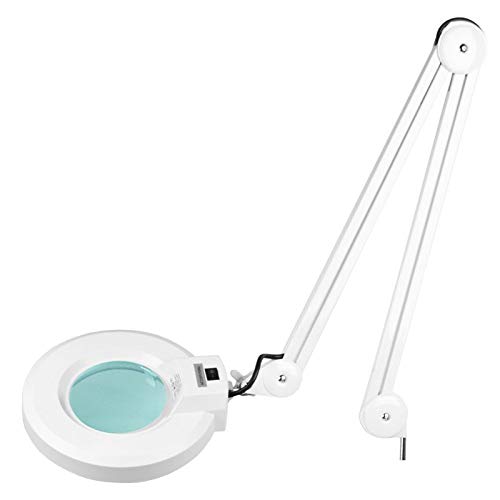 Activeshop Lámpara de aumento S4, lámpara de trabajo, lámpara de cosmética + soporte para salón de belleza, peluquería, estudios de tatuaje, blanco