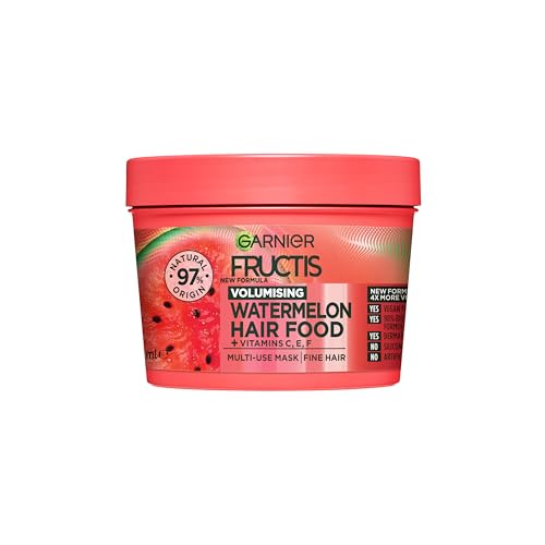 Garnier Fructis, 3-in-1 Hair Mask, Plumping & Hydrating, Hair Food Watermelon, 390ml