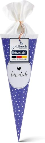 goldbuch 93 215 Geschwistertüte Punkte., Schultüte 35 cm, Zuckertüte Blau