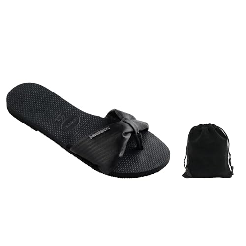 Image of Havaianas Women's You St. Tropez Lush Flip Flops - Elegant, Comfortable, and Durable Satin Strap Sandals for Beach, Casual, and Everyday Wear, Includes Velvet Pouch, 7-8