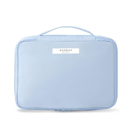 Borsa da Trucco, Pochette Trucchi, Beauty Case da Viaggio Donna Borsa da Toilette, Organizer per Cosmetici per Donne e Ragazze, Perfetto per Viaggio (Blu)