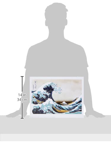 Poster La Grande Vague De Kanagawa III – Katsushika Hokusai – 100 X 70 Cm – Décoration Murale Bleue Premium