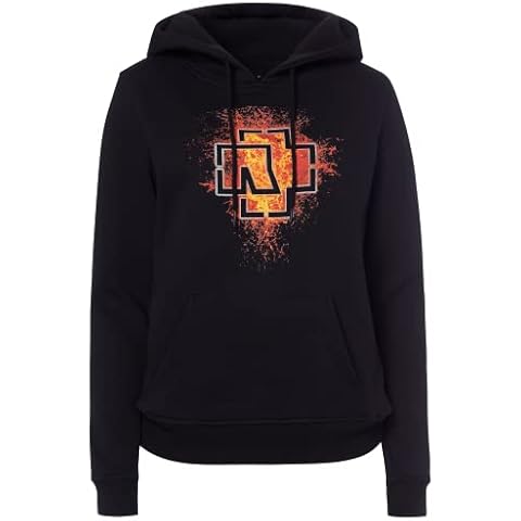 Rammstein Sudadera con capucha para mujer con logotipo de lava negro Cover