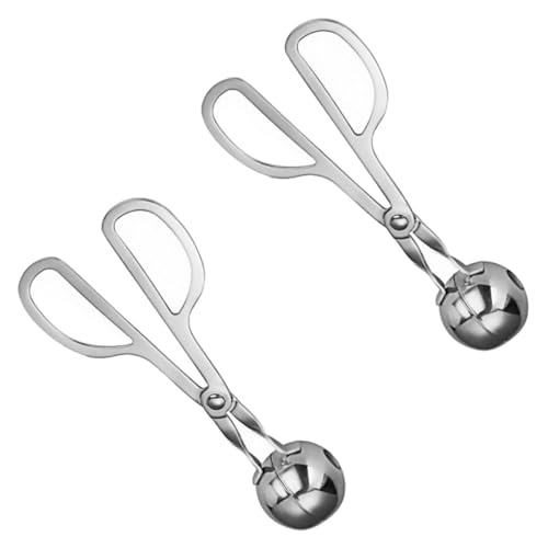 CIYODO 2pcs Stainless Steel Meatball Maker Meatball Cooking Tools Stainless Steel Design Comfortable Grip for Rice Easy to Use for Home Cooking