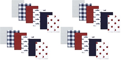 Image of Hudson Baby Unisex Baby Cotton Flannel Burp Cloths Bundle, Apple Orchard, One Size (Pack of 2)