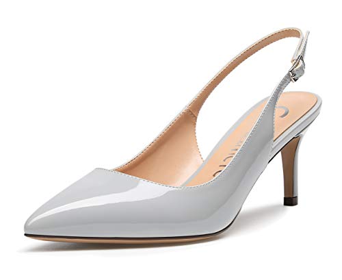 Castamere Womens Slingback Slip-on Kitten Heels Ankle-Strap Pumps Pointed Toe Sandals 6.5CM Stiletto Heel Pump