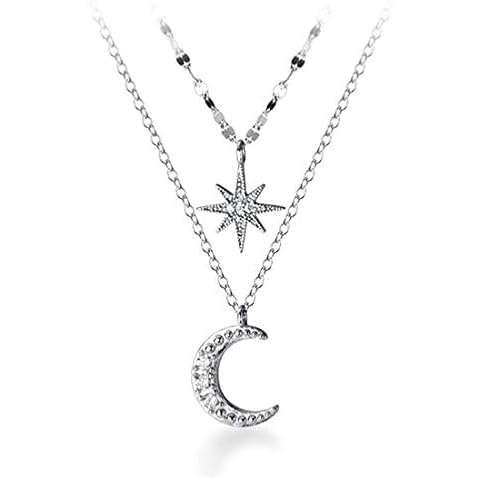 SLUYNZ Sterling Silver Star Moon Necklace Cover