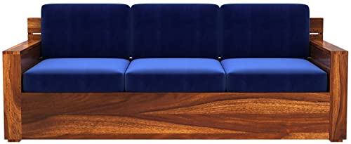 Image of Swangia Art Solid Sheesham Wood Sofa Set 5 Seater For Living Room | Wooden 5-Person Sofa Set For Home Office | 3+1+1 Sofa Sets For Living Room | Five Seater Sofa With Storage | Rosewood, Brown Finish