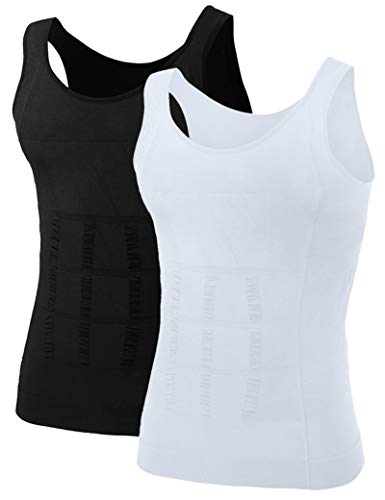 TopTie Men's Slimming Body Shaper Compression Shirt, Shapewear Sculpting Vest Muscle Tank