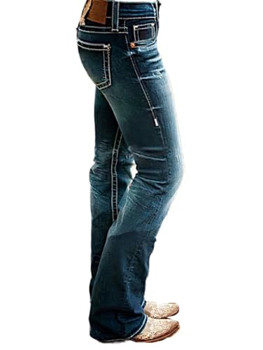 Flamingals Low Rise Distressed Bootcut Skinny Leg Button Fly Jeans for Women Denim Pants3