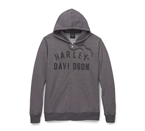 Harley-Davidson Men's Crosscountry Staple Zip-Up Hoodie - Blackened Pearl - 96502-22VM2