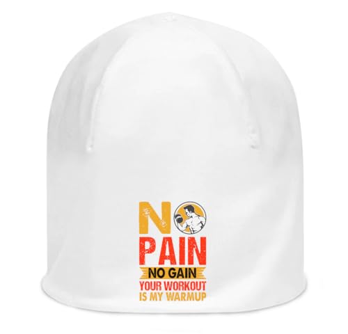 Haltère Curl bonnet blanc unisexe en fin coton stretch pour le fitness