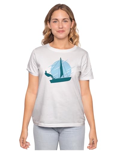 Image of Men's & Women's Regular Fit T-Shirt Boat Sailing - Sports 100% Cotton Unisex T-Shirt