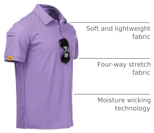 Image of ZITY Mens Polo Shirt Short Sleeve Sports Tactical T-Shirt Athletic Golf Polos Daily Casual Stylish Collared Shirts for Men