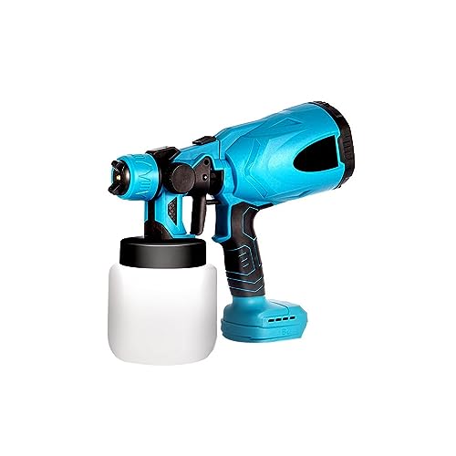 livre kit de pistolets à air comprimé, Pistolet pulvérisateur électrique sans fil 800 ml, portable, désinfection domestique, bouton de réglage facile, pulvérisateur de peinture for batterie 18 V(Blue no Bat