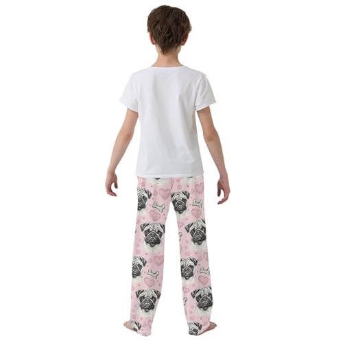Pajama Bottoms, Pajamas Pant Bulldog Lounge Wear Casual Cartoon Hearts Sleep Long Pants Soft Pjs Sleepwear3