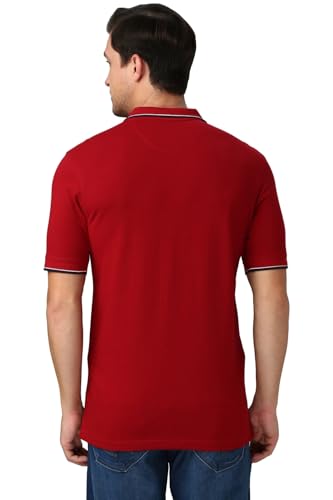 Image of Van Heusen Athleisure Men Solid Cotton Polo T-Shirt with Pocket - Side Slit, Half Sleeve, Regular Fit