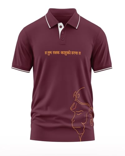 Image of Warrior World Men's Polo T-Shirt | 100% Cotton 270 GSM Fabric | Stylish Collar Design | Ethnic Spiritual Streetwear | Casual