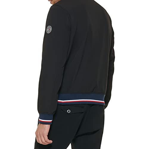 Image of Tommy Hilfiger Men's Lightweight Varsity Rib Knit Bomber Jacket