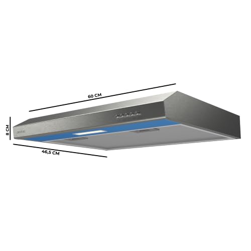Cecotec Campana Extractora Convencional 60 cm Bolero Flux CM 602100 Inox A. Acabado Inox, Succión 228 m³/h, 3 Velocidades, Filtro de Aluminio, Clase A, Motor BLDC y Luz LED - Imagen 3