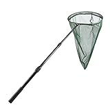 RESTCLOUD Professional Insect and Butterfly Net with 14' Stainless Ring, 26' Net Depth, Strong Aluminum Telescopic Handle Extends to 39', Full Extended to 53 Inches Green