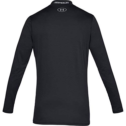 Under Armour Men's ColdGear Armour Compression Mock Long-Sleeve T-Shirt , Black (001)/Steel , Large